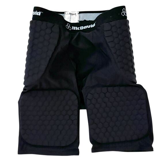 McDavid Hex Padded Compression Shorts Black Mens Medium Gym Football 5 Pads - Picture 1 of 9